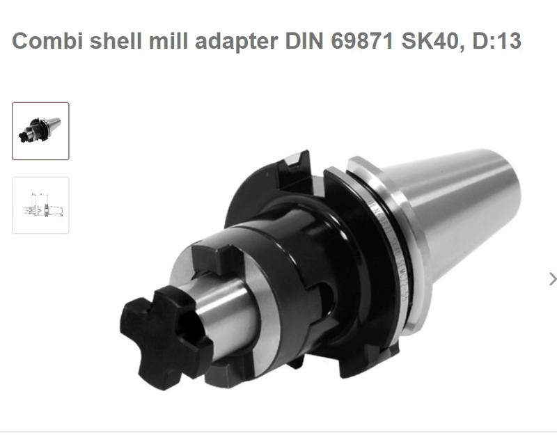 Combi shell mill adapter  BT40 Combi Shell Mill Arbor 
